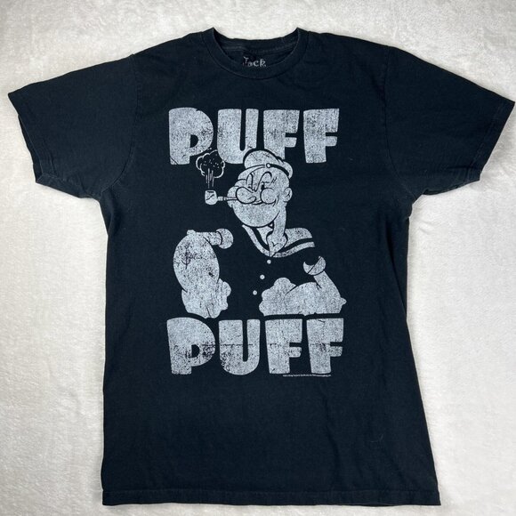 Jack Of All Trades Popeye Puff Puff Black T Shirt Men’s Size Large Tee 2012 - Picture 1 of 7